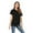 Black, variant on Loose Summer Blouse Shirt Casual Off the Shoulder Tops Short Sleeve T Shirts with Twist Knot Wear at Home Beach