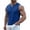 Blue, variant on Men's Soft Waffle Textured Henley Tank Tops Mini V Neck Sleeveless Slim Muscle Fit Gym Shirts Workout Casual Summer Beach Vest Blue XXL