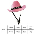 thumbnail image 2 of Dog Cat Outdoor Photo Prop Cowboy Hats Summer Dogs Cats Headwear Dogs Cat Caps Dog Costume Top Hat Pet Dog Hat BEIGE RIBBON, 2 of 8