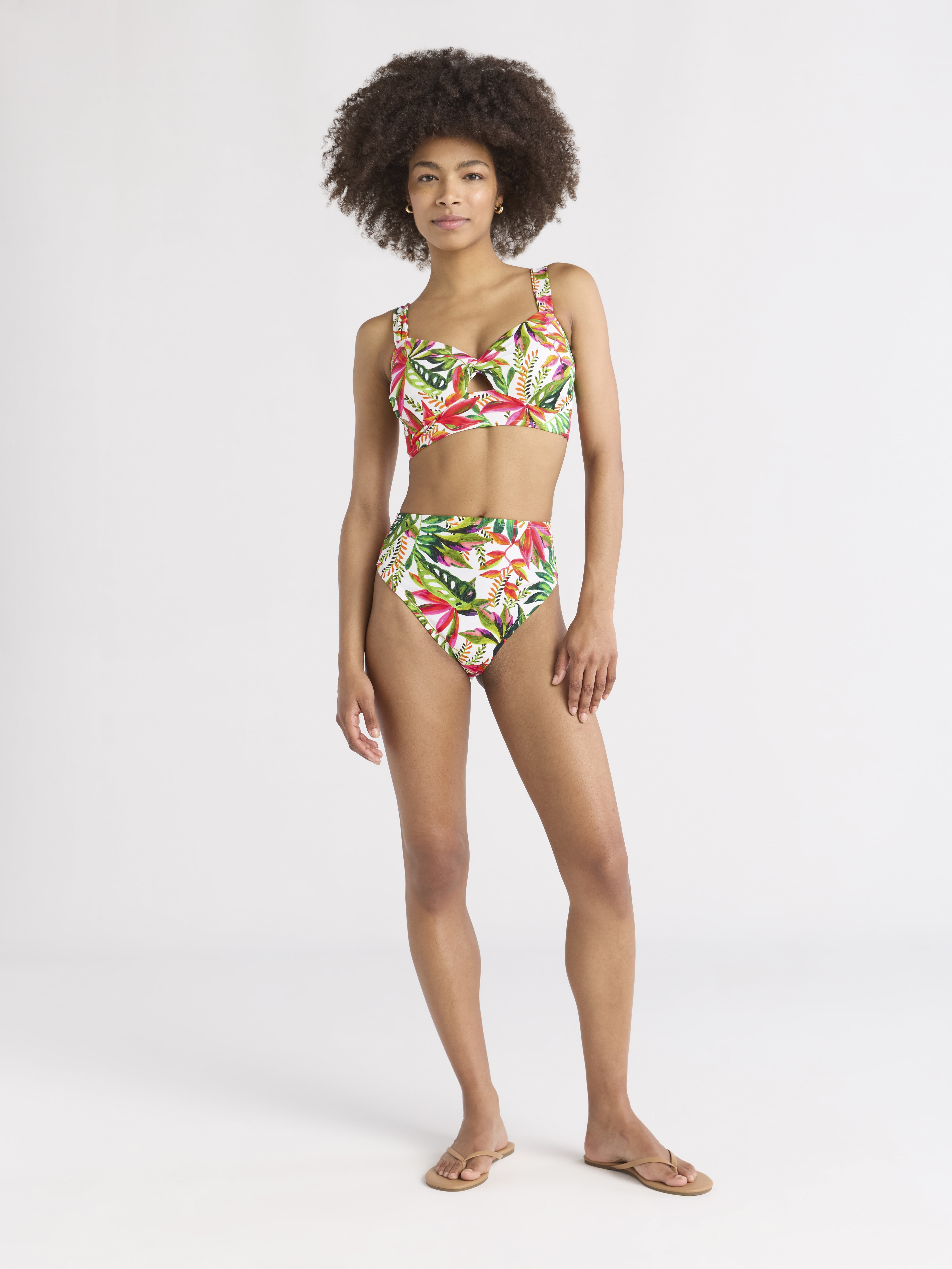 Sofia by Sofia Vergara Women's High Waisted Bikini Bottoms, Sizes XS-XL