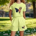 thumbnail image 5 of CHUMUD Girls 4th of July USA Shirt American Flag Patriotic Bow Print Sets T-Shirt & Elastic Waist Shorts Independence Day Outfit for Kids 3-14 Years, 5 of 5