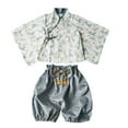 thumbnail image 5 of WOYY Kimono Outfits for Infant Girls Cotton Loose Fit Floral Shirt Pants Set, Sizes 12-18M, 5 of 7
