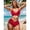 Red, variant on Top-kevin Women's Triangle Bikini Sets Sexy Halter String Two Piece Swimsuits Tie Trim Bathing Suit Trendy Beach Swimwear