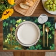 thumbnail image 4 of St. Patrick's Day Placemats Set of 4, Spring Green Shamrock Gnomes Leaves Placemats for Dining Table, Place Mats for Kitchen Tabletop, Waterproof Wipeable Dining Table Mats Set, 4 of 9