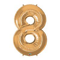 Way to Celebrate 42" Number 8 Gold Foil Balloon