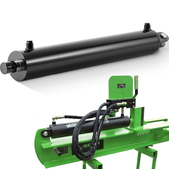 4x24 Log Splitter Hydraulic Cylinder 4" Bore 24" Stroke 1-3/4" Rod 3500 PSI, Double Acting Hydraulic Cylinder Universal Use on 22-25 Ton Horizontal/Vertical Log Splitters