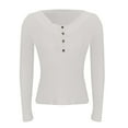 thumbnail image 6 of Bovemsi Y2K Long Sleeve T Shirt Lace Trimmed Open Collar Slim Fit Base Shirt Top for An Y2K Style, White Summer Women's Long Sleeve T-Shirts, L, 6 of 9