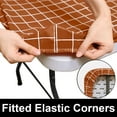 thumbnail image 2 of Smiry Rectangle Vinyl Tablecloth,Waterproof Fitted Flannel Backed Table Cover for 6 FT Tables, Elastic for Picnic Table Cloth, Indoor and Outdoor(Rust, 30 x 72 inch), 2 of 8