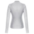 thumbnail image 5 of STETMN Women's Long Sleeve Tops Choker Neck Cutout Front Sexy Blouse Fall Slim Fit Stripe Tee Shirts, 5 of 8