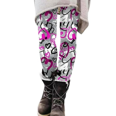 vbnergoie Women Printed Elastic All Match Slim Casual Long Boot Pants Leggings Workout Outfits Women Green Leggings for Women