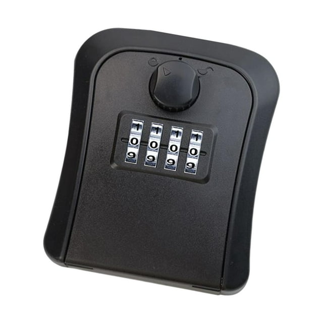 Portable Key Storage Lock Box Combination Lock Box for Garden Indoor House Black
