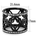 thumbnail image 2 of IP Light Black (IP Gun) Stainless Steel Ring with Top Grade Crystal in Clear for Women Clear Stone Color Style TK2909 Size 10, 2 of 4
