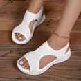 thumbnail image 2 of Ladies Slip On Sneakers Comfortable Walking Shoes for Travel & Work Women's Breathable Knit On Wedge Sandals For Outdoor Leisure, 2 of 8