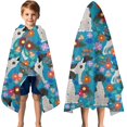 thumbnail image 3 of Dog with Pioneer Flower Hooded Bath Towel，50"x30" for Ages 3 To 12 Kids, Quick Dry Lightweight Soft Microfiber Hood Beach Towel Cover Up for Kids, 3 of 7