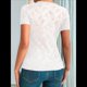 thumbnail image 4 of Tops Cortos de Encaje de Corta con Cuello en V para Mujer, Camiseta de Transparente de Corte Entallado, Atuendo de Verano Y2K S, 4 of 6