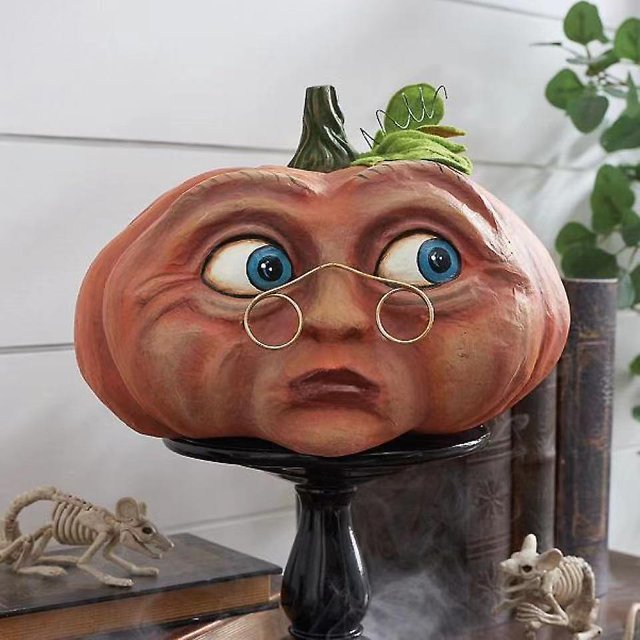 1 pieza de adorno familiar de calabaza de Halloween, seis combinaciones, figuras de calabaza monstruosa de Edgar, diseño de barra de linterna, gran casa embrujada, cosecha de otoño, Acción de Gracias