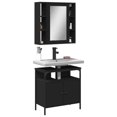 thumbnail image 1 of vidaXL 2 Piece Bathroom Furniture Set Black Engineered Wood, 1 of 5