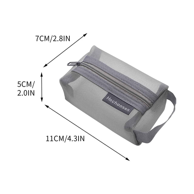 Large Pencil Case Nylon Storage Bag With Transparent Window For Students School Supplies Stationery