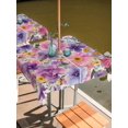 thumbnail image 2 of Outdoor Tablecloth with Umbrella Hole for Patio/Picnic/Party/Camping, Farmhouse Flowers Waterproof Table Cloth Square Cover Washable, Spring Watercolor Purple Pink Floral Beige (60"x 60"), 2 of 8