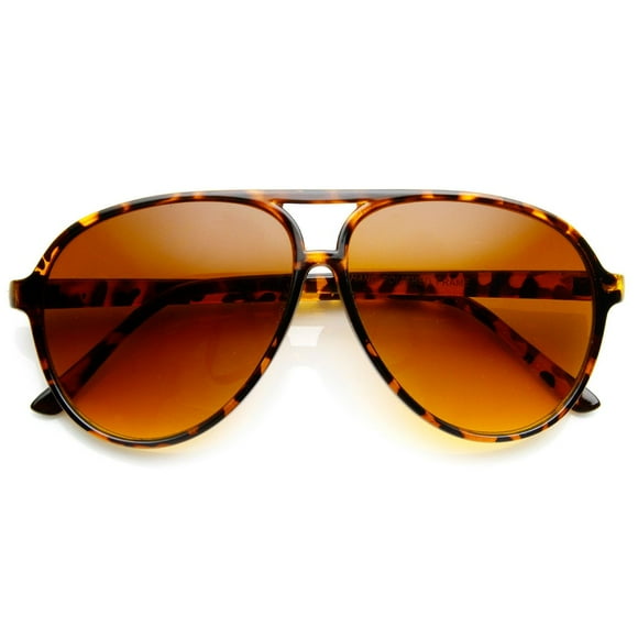 zeroUV Lunettes de Soleil Aviateur Rétro en Plastique Grande Taille avec Lumière Bleue pour Conduite (T)