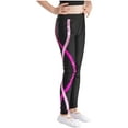 thumbnail image 2 of Aislor Girl's Active Leggings Elastics High Waist Yoga Gymnastics Athletic Skating Pants Size 6-16 A Black&Pink 14, 2 of 7