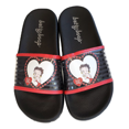 thumbnail image 3 of Betty Boop Adult Women Flip Flop Sandal Thong Slide Wedge (Size 8 Black Heart Slide), 3 of 3