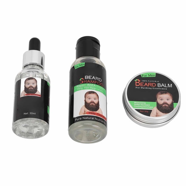 Kit De Barba Para Hombres, Kit De Cuidado De La Barba Que Promueve El Crecimiento Y Encrespado Para Uso Diario