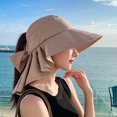 thumbnail image 3 of Eoperou Women Fisherman Hat Wide Brim Solid Color Bow-knot Round Decorative Sunscreen Breathable Foldable Windproof Summer Sun Hat Headwear, 3 of 8