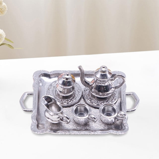 Juego de Té CUTICAT para Casa de Muñecas 1/12 Plata