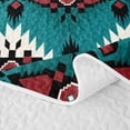 thumbnail image 5 of Erosebridal Retro Aztec Twin Quilt Set, Baroque Rhombus Twin Coverlet Set, Teal White Maroon Black 2-Piece, 1 Bedspread and 1 Pillowcase, 5 of 7