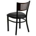 thumbnail image 5 of Flash Furniture 2 Pack HERCULES Series Black Slat Back Metal Restaurant Chair - Walnut Wood Back, Black Vinyl Seat, 5 of 8