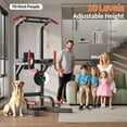 thumbnail image 3 of Soges Power Tower Dip Station Pull Up Bar Workout Multi-Function Adjustable Height Strength Training Equipment for Home Gym, Black, 3 of 10