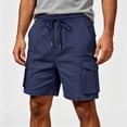 thumbnail image 3 of Mens Cargo Shorts Multi-Pockets Elastic Drawstring Waist Outdoor Fishing Hiking Short Pants Fathers Gifts, 3 of 5