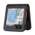 thumbnail image 2 of SaniMore Case for Samsung Galaxy Z Flip5, Wear-resistant PU Leather Retro Durable TPU Shell Flip Folio Stand, Full Body Protection Magnetic Clasp Business Shell, Black, 2 of 5