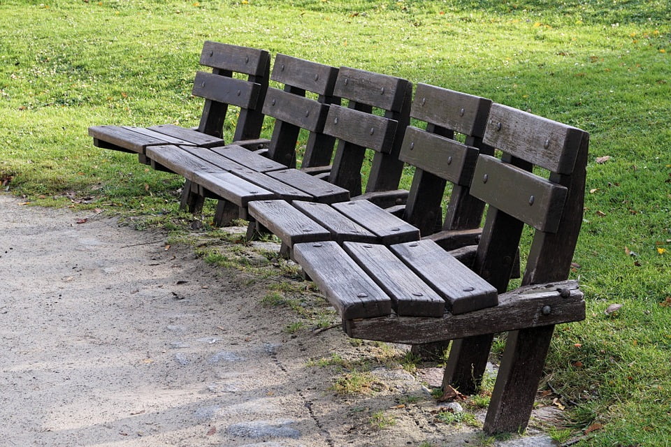 Framed Art for Your Wall Park Park Bench Bench Relax Rest Bank Seat Sit