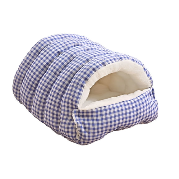 LAMIRO Winter Warm Small Pet Bed for Cats&Dogs under 9 Lbs-Removable Washable Semi-Enclosed Dual-Purpose Soft Fabric Scratch-Resistant Cozy Pet Nest 18.911.87.87In