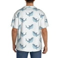 thumbnail image 5 of Vsdgher Party Shark Cute Print Men's Wrinkle Free Untucked Cuban Shirt Business Casual Button Down Shirts Short Sleeve Shirt, 5 of 7