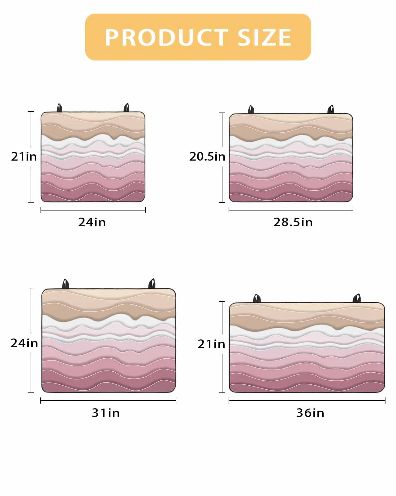 nqOlkjepod Large Induction Cooktop Protector Mat 24"x21", Pink Ombre Stripe Stove Top Covers for Electric Stove, Abstract Summer Beach Coastal Stove Burner Cover Mats, Glass Top Stove Cover