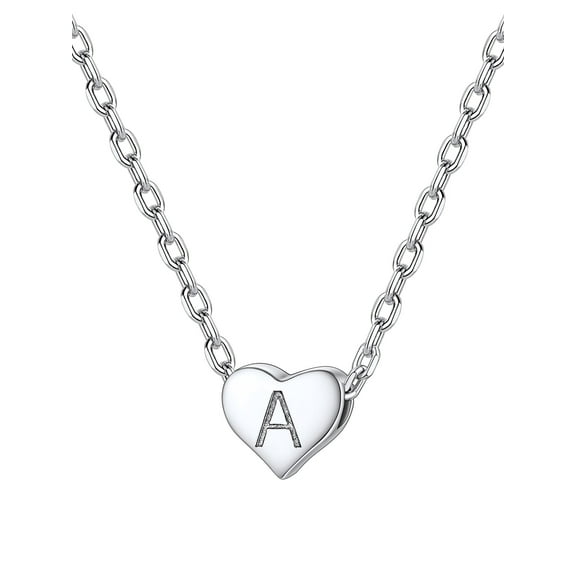 Silvora Initial Necklaces for Women S925 Sterling Silver Letter A Charm Pendant Necklace Birthday Christmas Wedding Valentines Jewelry Gifts for Her