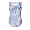 thumbnail image 5 of Women's Summer Casual Fashion Printed Loose Round Neck Sleeveless Tops Blue,M, 5 of 5