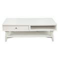thumbnail image 1 of Alpine Furniture Flynn Table Basse en Bois à 1 Tiroir, Blanc, 1 of 6