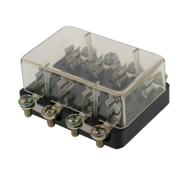 S SERENABLE Car Vehicle Boat Audio Part Portable 12V 4 Way Fuse Holder Box Block & Cover 4-WAY