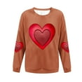 thumbnail image 5 of Yuyuzo Chandails en Molleton pour Femmes Saint-Valentin T-Shirts Graphiques Hauts Décontractés Manches Longues Col Rond Mode Chandail, 5 of 5