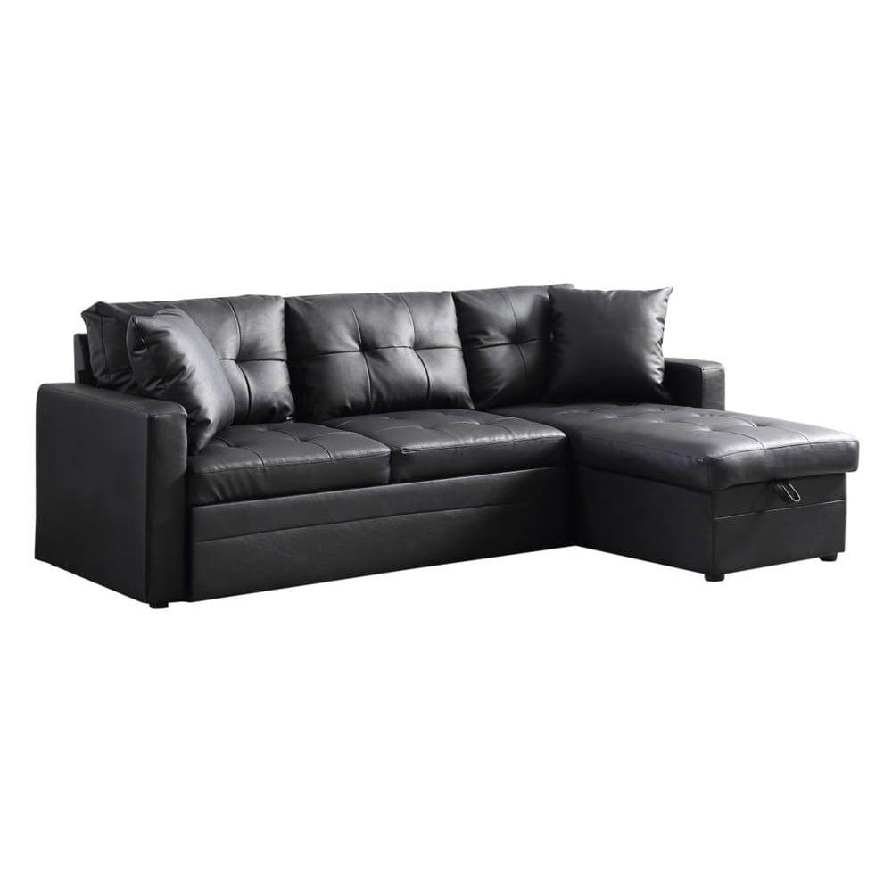 Sleeper Sectional Sofa in Black