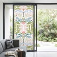 thumbnail image 4 of Boho Green Flower Window Privacy Film, Botanical Watercolor Leaf Floral Static Cling UV Sun Blocking Tint Film Heat Control Windows Films for Bedroom Bathroom, Window Stickers 35.4"x78.7", 4 of 8
