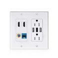 thumbnail image 2 of Cargador de placa de pared con toma USB, 2 tomacorriente 15A con puert, 2 of 2