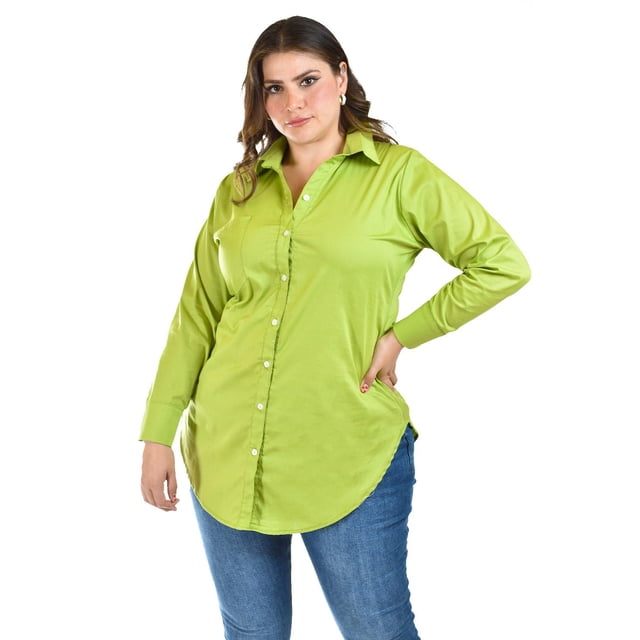 Camisa entallada Roman Fashion Tallas Extras 9512 Pistache verde claro 42