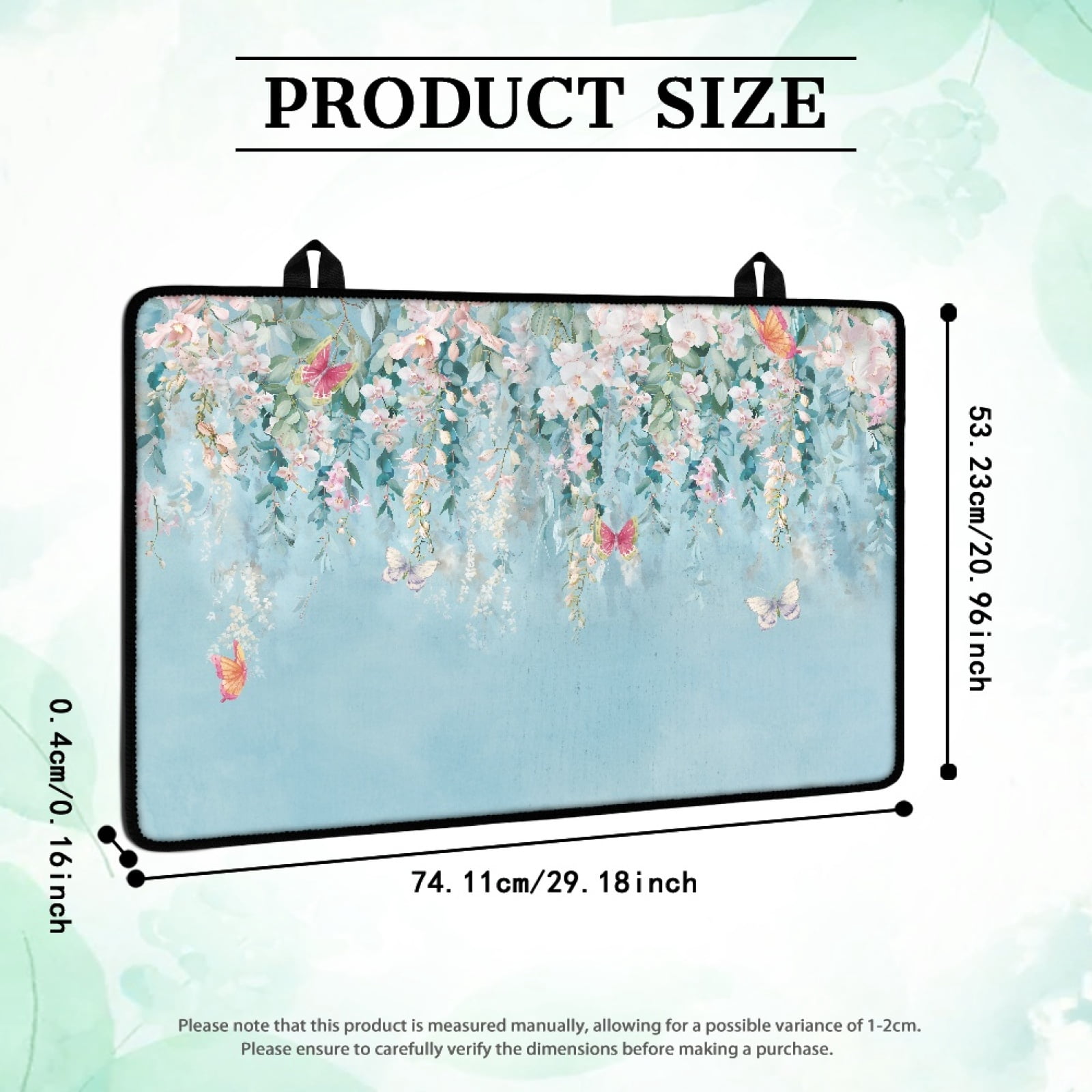ZIATUBLE Stove Top Cover for Electric Stove Range Cover for Glass Ceramic Top Stove Flat Cooktop Protector Cover with Rubber Backing for Kitchen Decor, 29 x 21 Inch, Butterfly Flower Light Blue