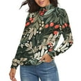 thumbnail image 2 of Christmas Plants Women's Turtleneck Sweater Long Sleeve Ribbed Fitted Turtle Neck Casual Fall Winter Collection Top S, 2 of 4