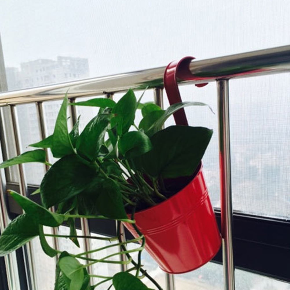 Ayyufe Metal Iron Flower Pot Hanging Pastoral Balcony Garden Plant Planter Home Decor